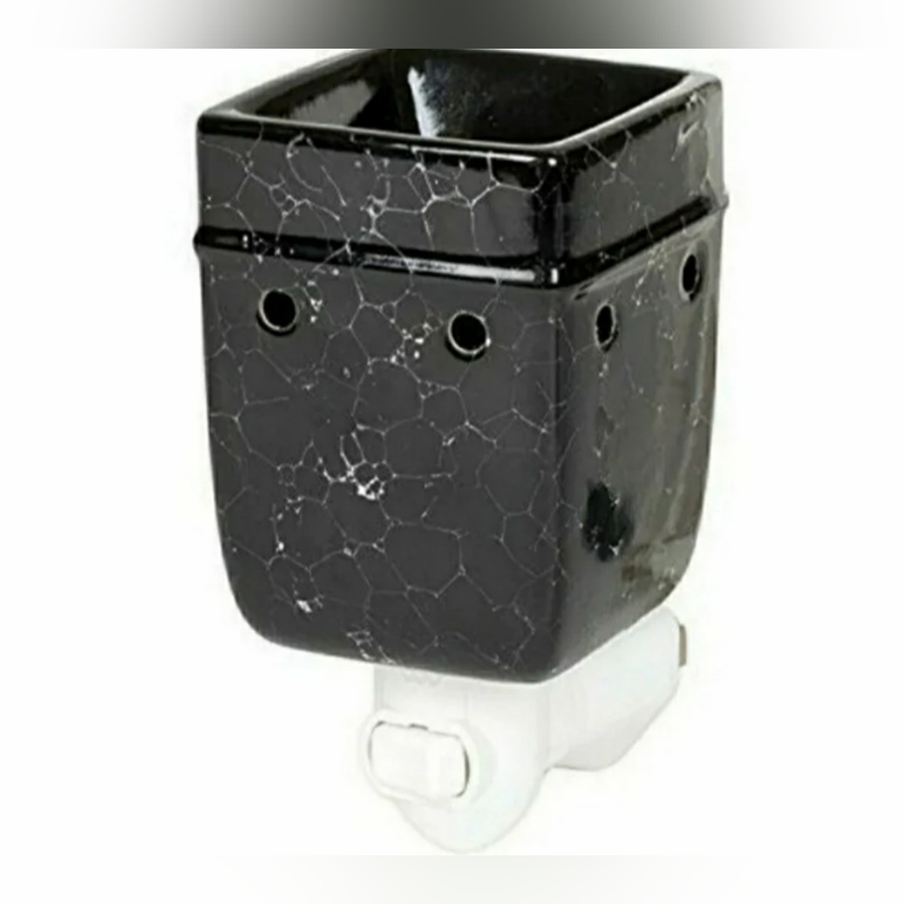 Black Marble Electric Ceramic Stoneware Wall Plug-In Warmer